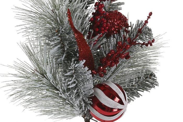 DKD Home Decor Rama Navidad Tradicional Blanco Rojo PVC 6 Unidades 12 x 56 x 25 cm