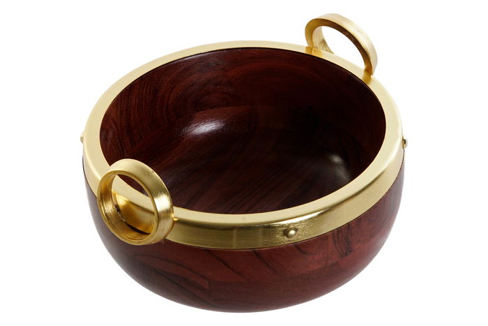 DKD Home Decor Metal makers 2023 Bol Glam Marron Dorado 17 x 10 x 19 cm