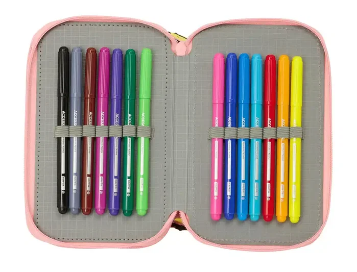Safta Estuche Mr. Wonderful Comic Triple Cremallera con 37 Piezas