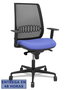 Piqueras y Crespo Alares Silla de Oficina Sincro Malla Negra y Asiento Azul Claro