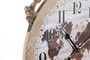 DKD Home Decor Reloj de Pared Vintage Mapamundi MDF Cuerda Marron Negro 50 x 50 cm (2 Unidades)