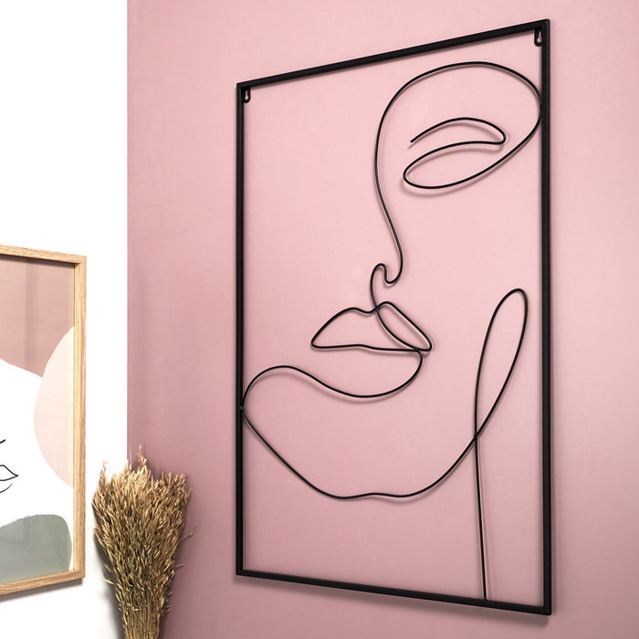 Home Deco Factory Cuadro Cara Alambre Metal 60x90 cm Decoración Hogar Home Deco Factory Cuadro Cara Alambre Metal 60x90 cm Decoración Hogar