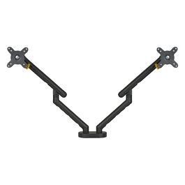 BakkerElkhuizen BE Flexible Dual Soporte de Monitor Abrazadera para 2 Pantallas 17-35 pulgadas, 20 kg Máx., Negro