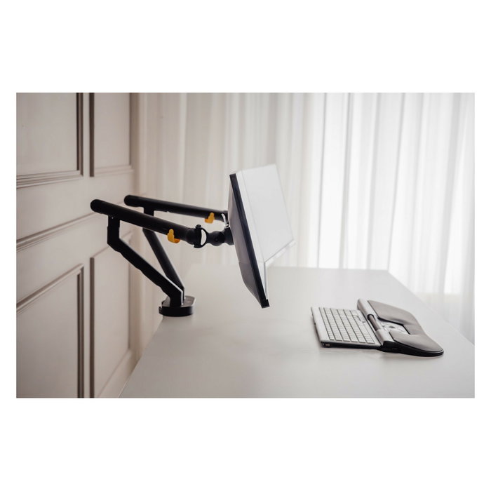 BakkerElkhuizen BE Flexible Dual Soporte de Monitor Abrazadera para 2 Pantallas 17-35 pulgadas, 20 kg Máx., Negro