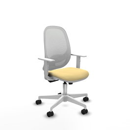 PIQUERAS Y CRESPO Silla de oficina Cilanco con mecanismo Sincro, Crema y Blanco