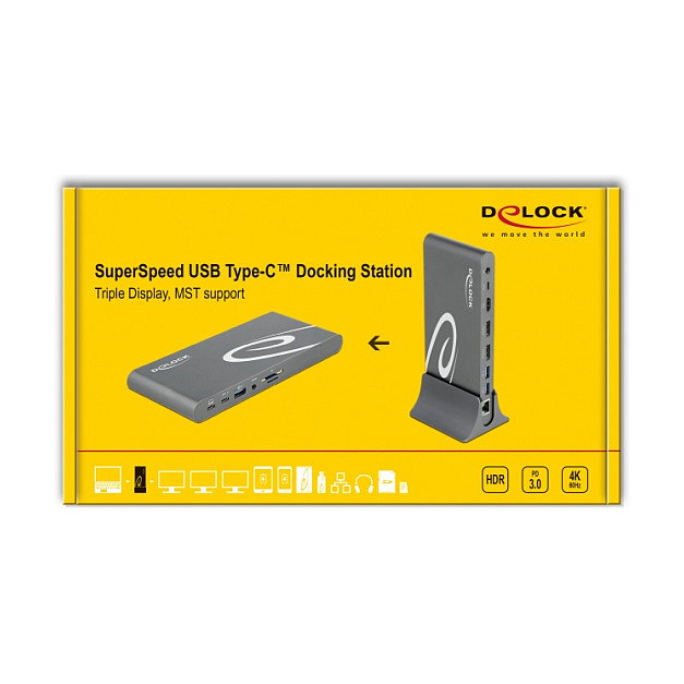 DeLOCK Estación de acoplamiento USB Type-C™ Triple 4K Display 87772