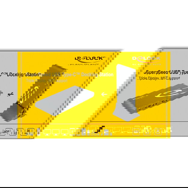 DeLOCK Docking Station USB-C Thunderbolt 3 con 2 DisplayPort 1.4, 1 HDMI, 3x USB 3.2, Ethernet RJ45, Lector de Tarjetas SD/MicroSD, Audio 3.5 mm y PD 3.0 - Color Gris