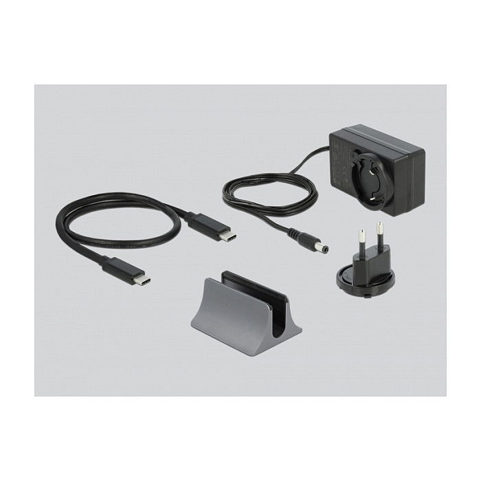 DeLOCK Docking Station USB-C Thunderbolt 3 con 2 DisplayPort 1.4, 1 HDMI, 3x USB 3.2, Ethernet RJ45, Lector de Tarjetas SD/MicroSD, Audio 3.5 mm y PD 3.0 - Color Gris