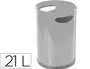 Sie Papelera 101 Metálica con Asas Gris 32x21 cm Capacidad 12 Litros
