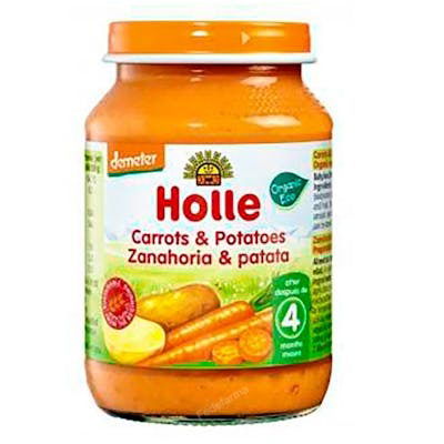 HOLLE Potito de Zanahoria y Patata para Bebés a Partir de 5 Meses - 190g HOLLE Potito de Zanahoria y Patata para Bebés a Partir de 5 Meses - 190g