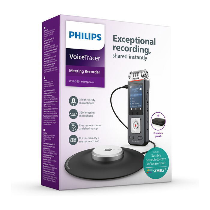 Philips DVT8115 VoiceTracer - Grabadora de Voz Digital, 50-20000 Hz, Negro/Gris, USB, Windows/macOS/Linux Philips DVT8115 VoiceTracer - Grabadora de Voz Digital, 50-20000 Hz, Negro/Gris, USB, Windows/macOS/Linux