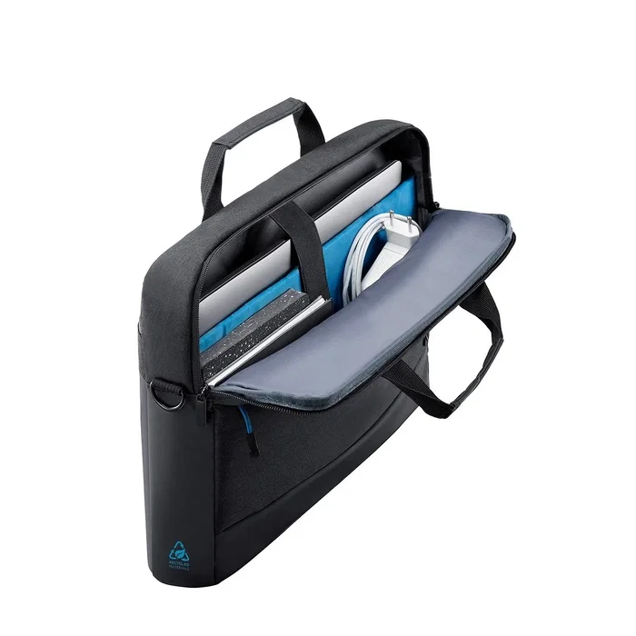 Mobilis 025027 Maletín para Portátil 35.6 cm (14") Negro - Poliéster Reciclado Resistente al Agua con Tirante - Sostenible GRS