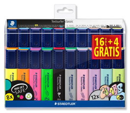 Marcador Fluor Staedtler 364 Textsurfer Classic  Estuche Surtido De 20 (16+4)