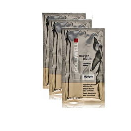 Set Trio, Goldwell, Oxycur Platin, Blanqueamiento, Polvo oxidante para el cabello, 3 uds, 30 g