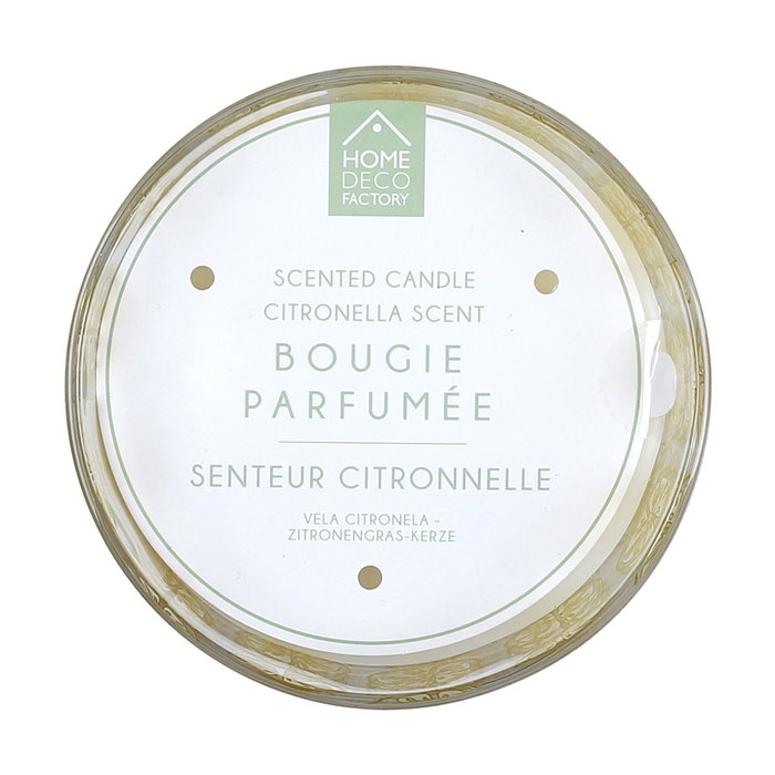 Home Deco Factory Vela Citronela 3 Mechas Antimoustique Recipiente Vidrio 370g Duración 28h