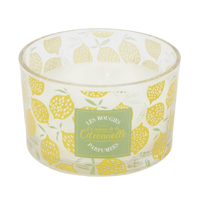 Home Deco Factory Vela Citronela 3 Mechas Antimoustique Recipiente Vidrio 370g Duración 28h