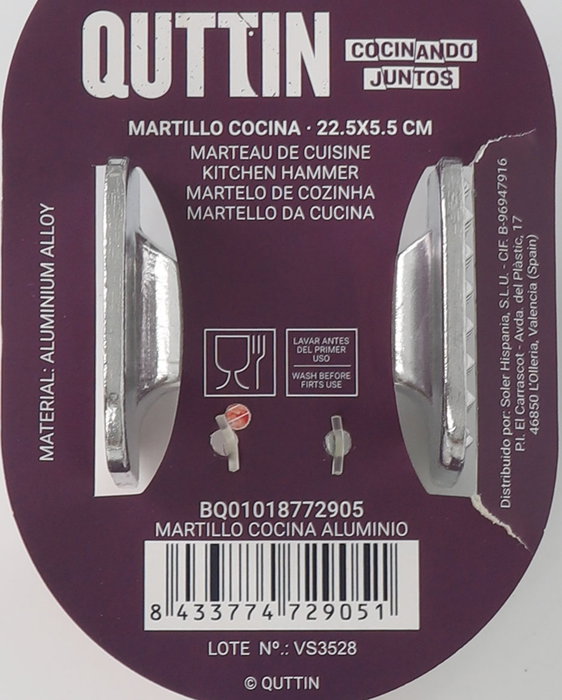 Quttin Martillo de Cocina de Aluminio (Pack de 18 unidades) Skul: B18TFWGCPK