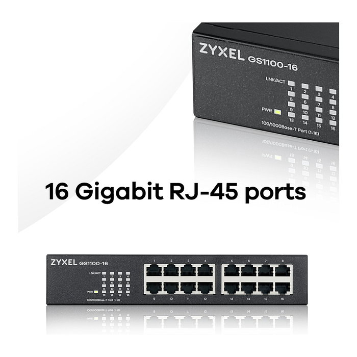 Zyxel GS1100-16 Switch de red de 16 puertos Gigabit Ethernet