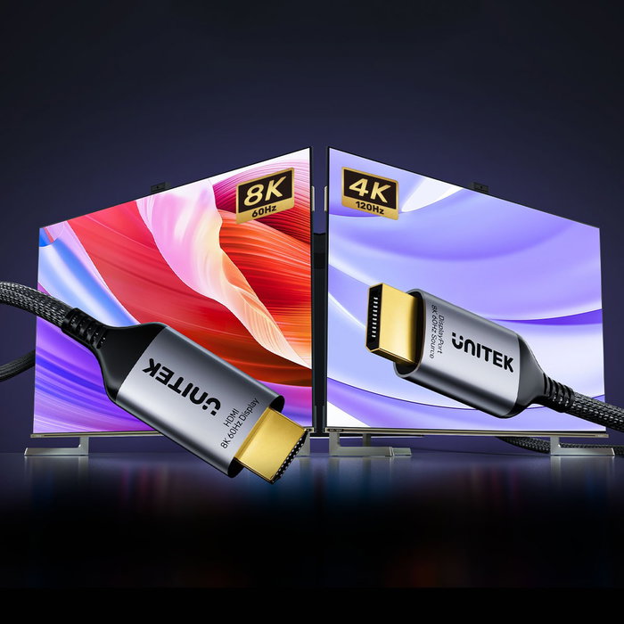 Unitek Cable DisplayPort 1.4 a HDMI 2.1 8K 1,8m