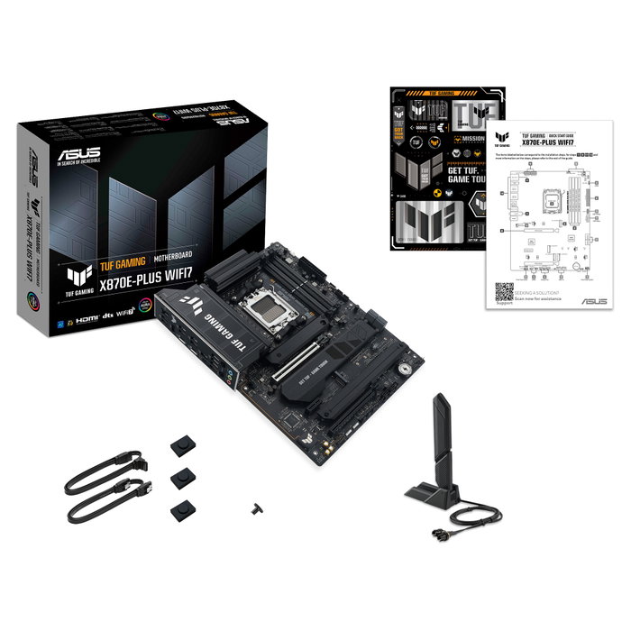 ASUS TUF GAMING X870E-PLUS WIFI7, AMD X870E, AM5, DDR5, ATX, Gris ASUS TUF GAMING X870E-PLUS WIFI7, AMD X870E, AM5, DDR5, ATX, Gris
