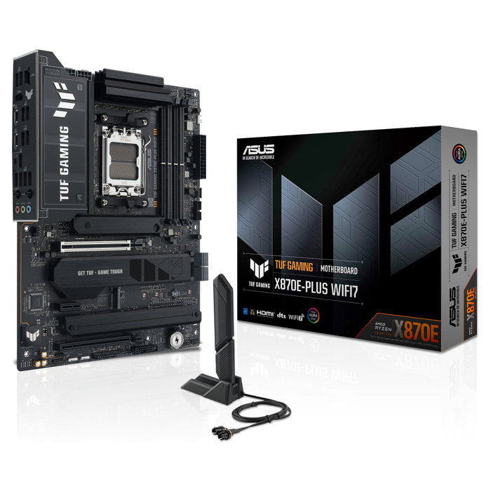 ASUS TUF GAMING X870E-PLUS WIFI7, AMD X870E, AM5, DDR5, ATX, Gris ASUS TUF GAMING X870E-PLUS WIFI7, AMD X870E, AM5, DDR5, ATX, Gris