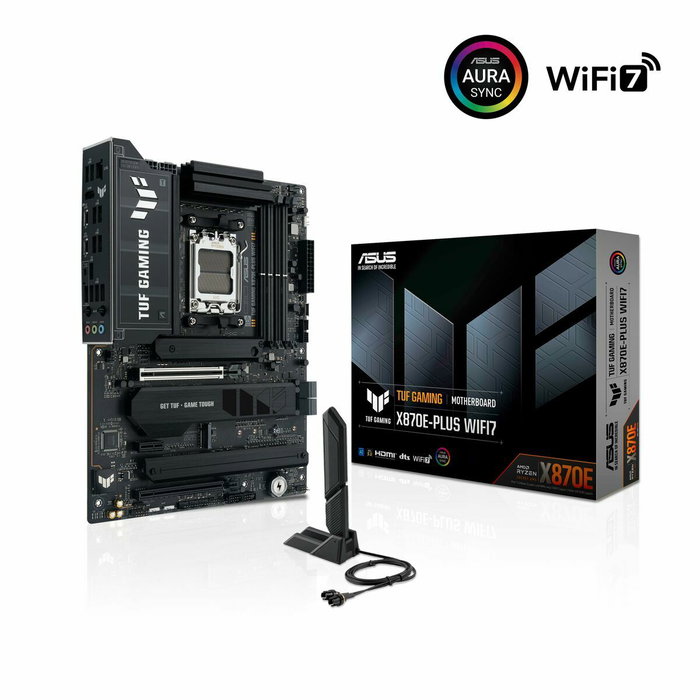 ASUS TUF GAMING X870E-PLUS WIFI7, AMD X870E, AM5, DDR5, ATX, Gris ASUS TUF GAMING X870E-PLUS WIFI7, AMD X870E, AM5, DDR5, ATX, Gris
