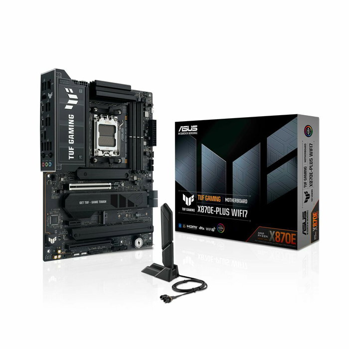 ASUS TUF GAMING X870E-PLUS WIFI7, AMD X870E, AM5, DDR5, ATX, Gris ASUS TUF GAMING X870E-PLUS WIFI7, AMD X870E, AM5, DDR5, ATX, Gris