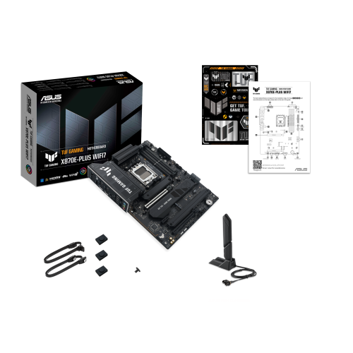 Asus Placa Base TUF GAMING X870E-PLUS WIFI7, AMD AM5, X870E, 4 DDR5, 256GB, 1 HDMI, 2 USB4, 4 SATA3, 4 M.2, 2.5Gb LAN, WIFI7, BT5.4, 9 USB3.2, ATX, 90MB1M70-M0EAY0
