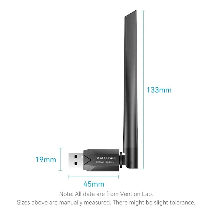 Vention KDTB0 Adaptador USB Wi-Fi y Bluetooth AC650 Dual Band 650Mbps con Antena de Alta Ganancia, Negro Vention KDTB0 Adaptador USB Wi-Fi y Bluetooth AC650 Dual Band 650Mbps con Antena de Alta Ganancia, Negro