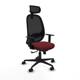 PIQUERAS Y CRESPO Silla de oficina Cilanco con mecanismo Sincro, Granate y Negro