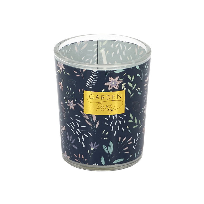 Home Deco Factory Vela Perfumada Flor Oriental en Vaso Vidrio Camelia Jacinto Jazmín Altura 6,5 cm