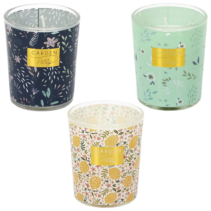 Home Deco Factory Vela Perfumada Flor Oriental en Vaso Vidrio Camelia Jacinto Jazmín Altura 6,5 cm