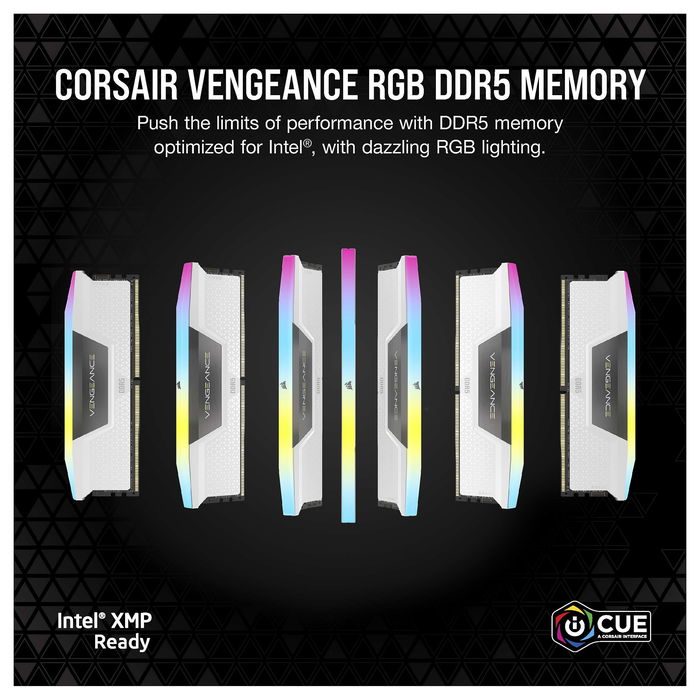 Corsair CMH64GX5M2B6000Z30W 64GB (2x32GB) DDR5 6000MHz CL30 Vengeance RGB Blanco