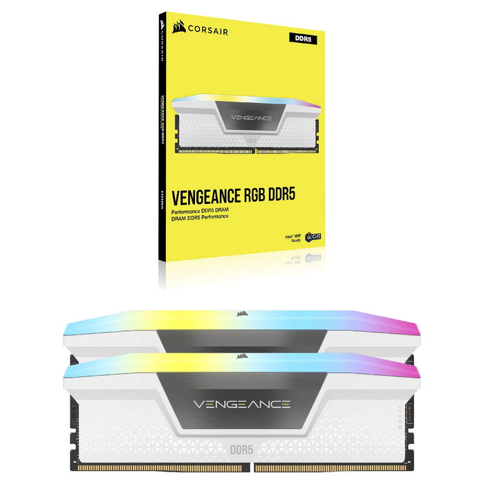 Corsair CMH64GX5M2B6000Z30W 64GB (2x32GB) DDR5 6000MHz CL30 Vengeance RGB Blanco