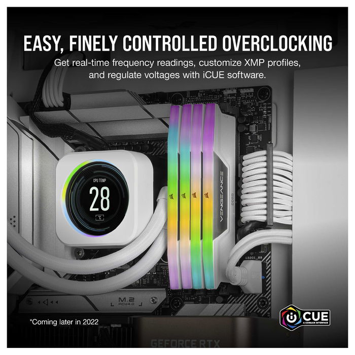 Corsair CMH64GX5M2B6000Z30W 64GB (2x32GB) DDR5 6000MHz CL30 Vengeance RGB Blanco