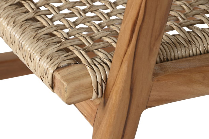 DKD Home Decor Mecedora Ratán Teca Natural Marrón Claro 84 x 85 x 62 cm