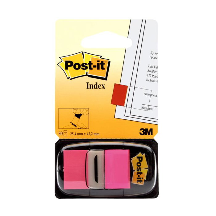 Post-it Banderitas Index 680-21 Rosa Brillante con Dispensador de 50 Unidades Post-it Banderitas Index 680-21 Rosa Brillante con Dispensador de 50 Unidades