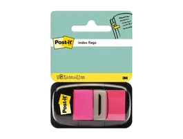 Post-it Banderitas separadoras 680-21 rosa brillo dispensador de 50 unidades, 25.4x43.1 mm