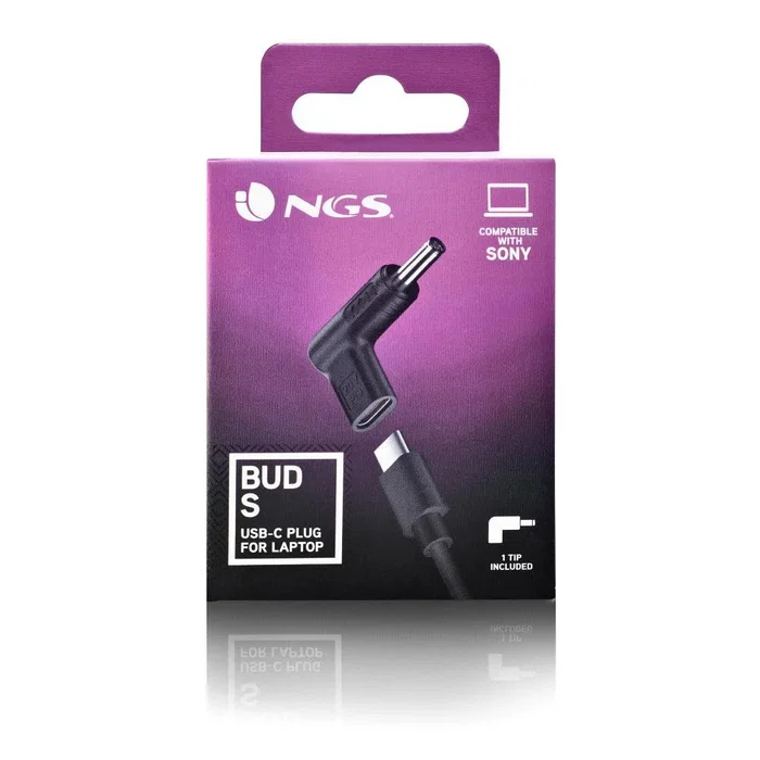 NGS BUD-S Clavija de Adaptador de Corriente para Ordenador Portátil Sony, Negro, 1 Pieza NGS BUD-S Clavija de Adaptador de Corriente para Ordenador Portátil Sony, Negro, 1 Pieza