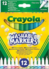 Crayola Estuche 12 Rotuladores Super Lavables Punta Fina