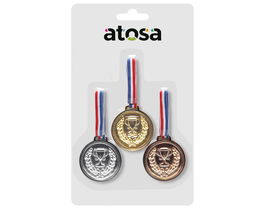 Pack 3 Medallas Deportivas Oro Plata Bronce Con Cintas Para Premiaciones Escolares Infantiles