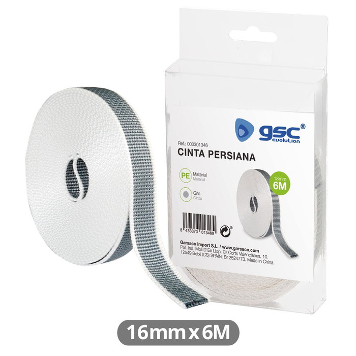 Hantums Cinta persiana 6M 18mm Gris