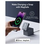 Anker Cargador 3 en 1 con MagSafe Cube para iPhone 15/14/13/12 - Negro, Carga Rápida 15W, Incluye Cable USB-C de 1.5 m