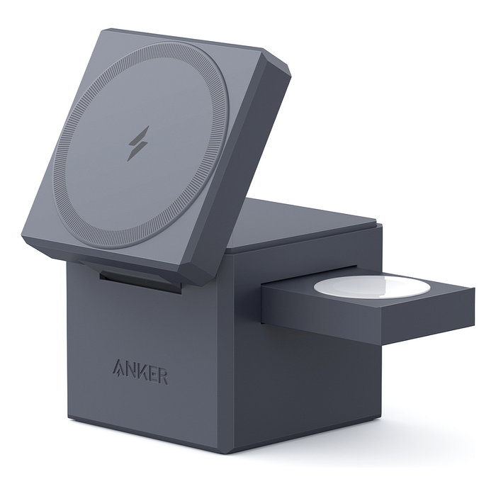 Anker Cargador 3 en 1 con MagSafe Cube para iPhone 15/14/13/12 - Negro, Carga Rápida 15W, Incluye Cable USB-C de 1.5 m