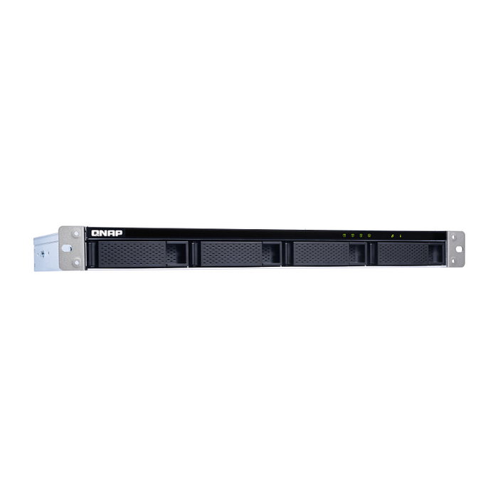 QNAP TL-R400S - Unidad de Expansión JBOD SATA de 4 bahías para montaje en rack 1U, Carcasa HDD/SSD Hot-swap 2.5/3.5", SATA III 6 Gb/s, Negro/Gris