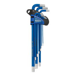 Workpro Juego de 9 Llaves Allen Largas Revestidas Cromo-Vanadio Métrico 1.5, 2, 2.5, 3, 4, 5, 6, 8 y 10 mm