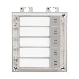 2N Helios IP Verso Módulo de 5 Klingeltasten 9155035, Plata y Transparente, Compatible con 2N Telecommunications