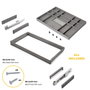 Emuca Kit de cajón organizador y bastidor regulable Quartz para armarios, guías de cierre suave y extracción total, Módulo 80cm, Acabado Titanio