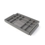 Emuca Kit de cajón organizador y bastidor regulable Quartz para armarios, guías de cierre suave y extracción total, Módulo 80cm, Acabado Titanio