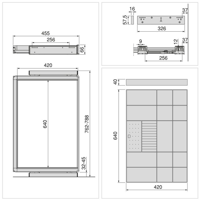 Emuca Kit de cajón organizador y bastidor regulable Quartz para armarios, guías de cierre suave y extracción total, Módulo 80cm, Acabado Titanio Emuca Kit de cajón organizador y bastidor regulable Quartz para armarios, guías de cierre suave y extracción total, Módulo 80cm, Acabado Titanio